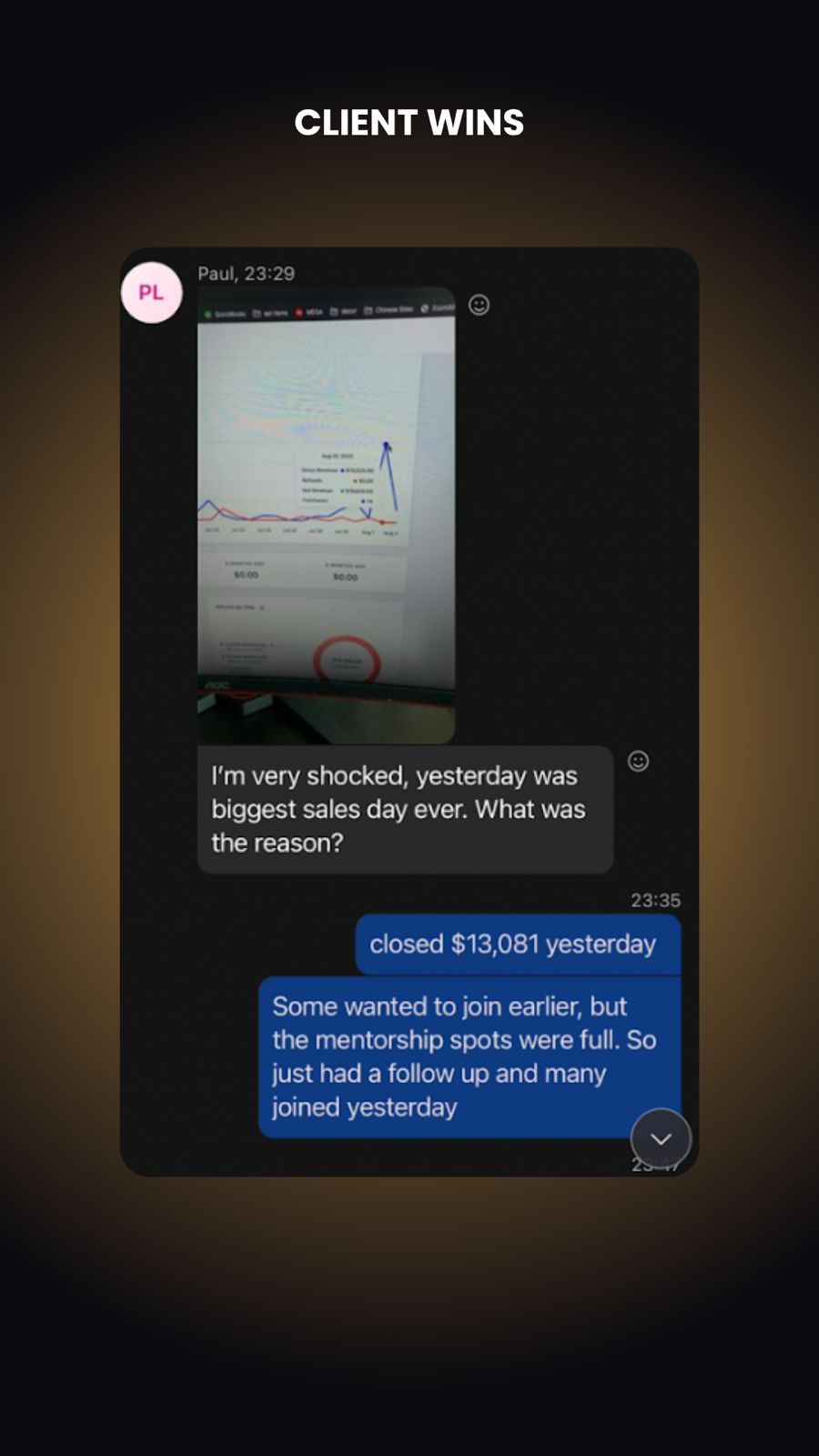 Booking / payment confirmation